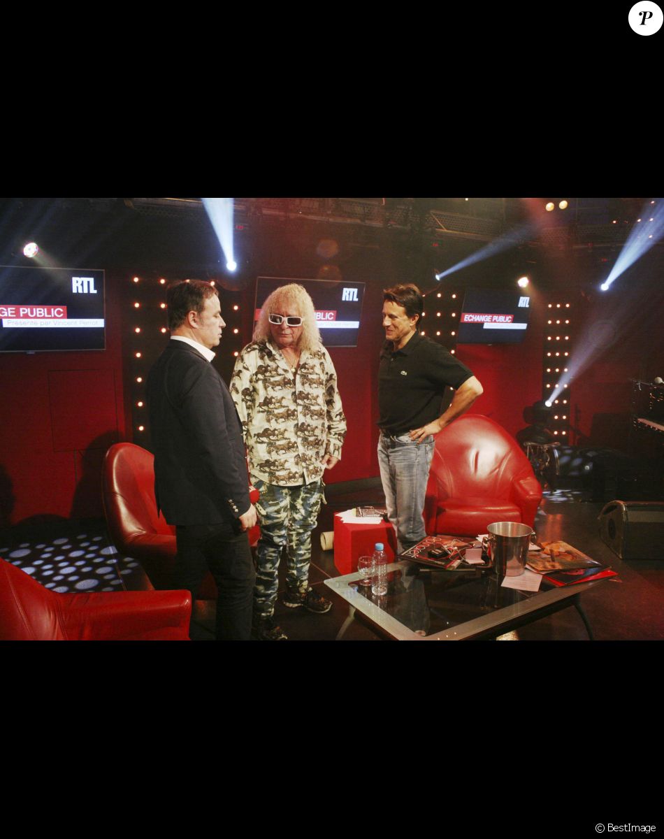 Fabien Lecoeuvre, Michel Polnareff, Vincent Perrot - Michel Polnareff sur l'émission de Vincent Perrot "Stop ou Encore" sur RTL à Paris le 23 novembre 2016.