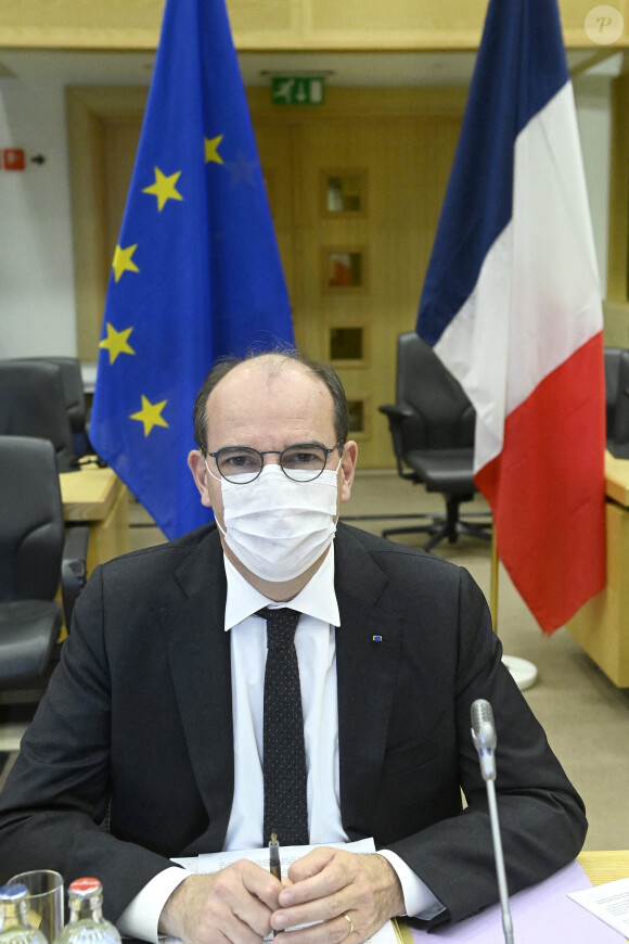 Le Premier ministre français, Jean Castex - Le Premier ministre Jean Castex rencontre son homologue belge Alexander de Croo pour une réunion sur la sécurité à Bruxelles