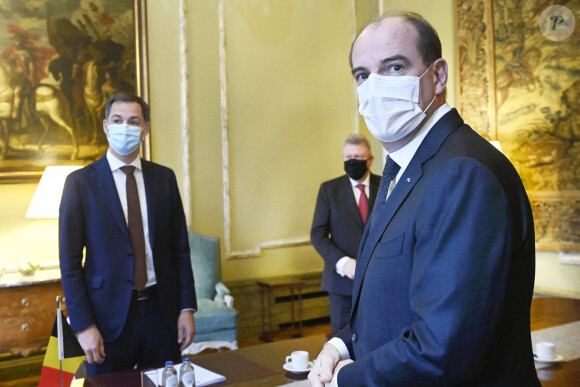 Le Premier ministre Jean Castex rencontre son homologue belge Alexander de Croo pour une réunion sur la sécurité à Bruxelles, le 22 novembre 2021.
