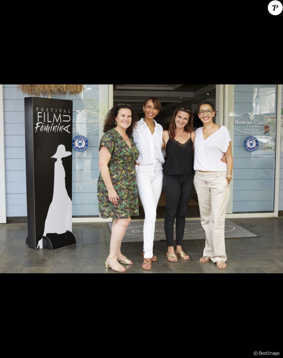 Exclusif - Véronique Le Bris (journaliste), Sonia Rolland (Marraine du Festival), Edith Semmani (fondatrice du festival) et Amanda Herzberg (productrice), lors de la 2ème édition du Festival au Féminin à La Réunion le 22 Novembre 2021. © Sylvie Castioni/Bestimage