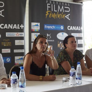 Exclusif - Sonia Rolland (Marraine du Festival), Edith Semmani (fondatrice du festival) et Véronique Le Bris (journaliste), lors de la 2ème édition du Festival au Féminin à La Réunion le 22 Novembre 2021. © Sylvie Castioni/Bestimage