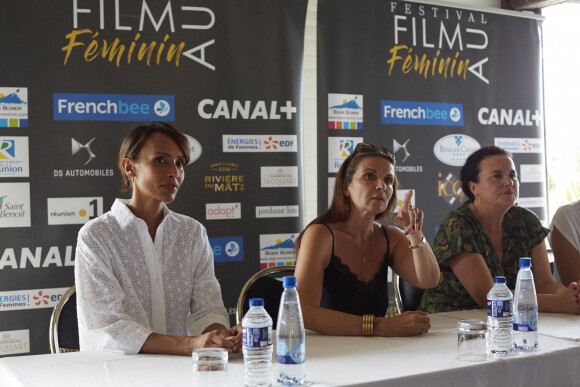 Exclusif - Sonia Rolland (Marraine du Festival), Edith Semmani (fondatrice du festival) et Véronique Le Bris (journaliste), lors de la 2ème édition du Festival au Féminin à La Réunion le 22 Novembre 2021. © Sylvie Castioni/Bestimage
