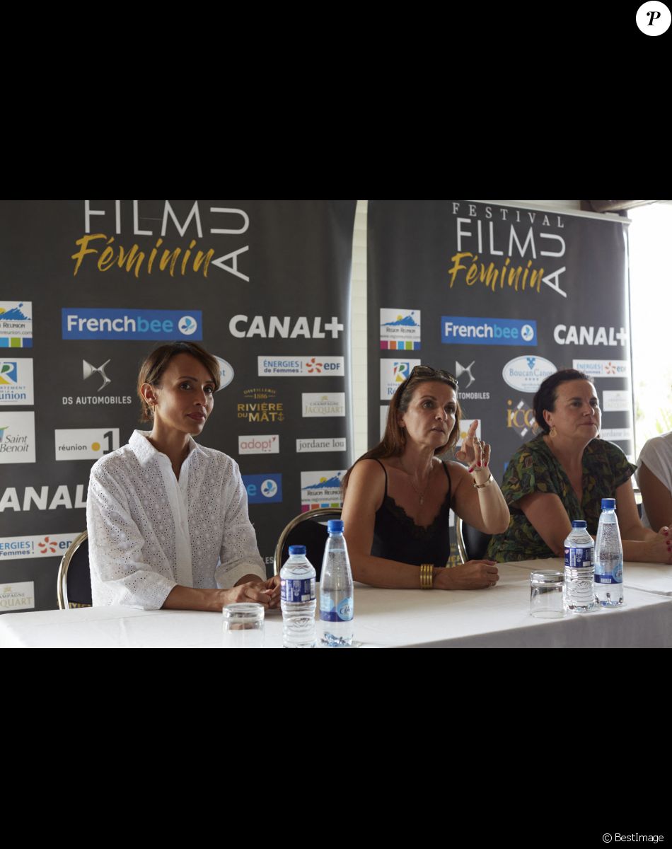 Exclusif - Sonia Rolland (Marraine du Festival), Edith Semmani (fondatrice du festival) et Véronique Le Bris (journaliste), lors de la 2ème édition du Festival au Féminin à La Réunion le 22 Novembre 2021. © Sylvie Castioni/Bestimage