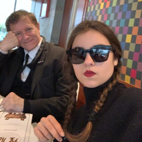 Francis Huster et sa fille Toscane. Le 10 mars 2019.