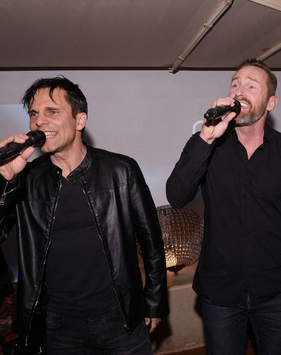 Exclusif - Allan Théo, Frank Delay, Chris Keller - Concert privé du groupe Génération Boys Band, au Gipsy hôtel à Paris. Le 23 novembre 2021. © Rachid Bellak/Bestimage