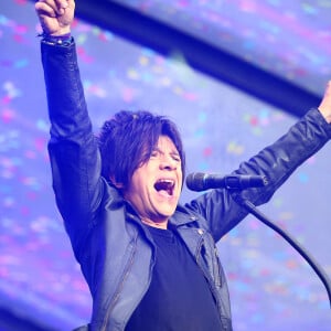 Nicola Sirkis et son groupe Indochine en concert au Stade France à Paris. Le 27 juin 2014.