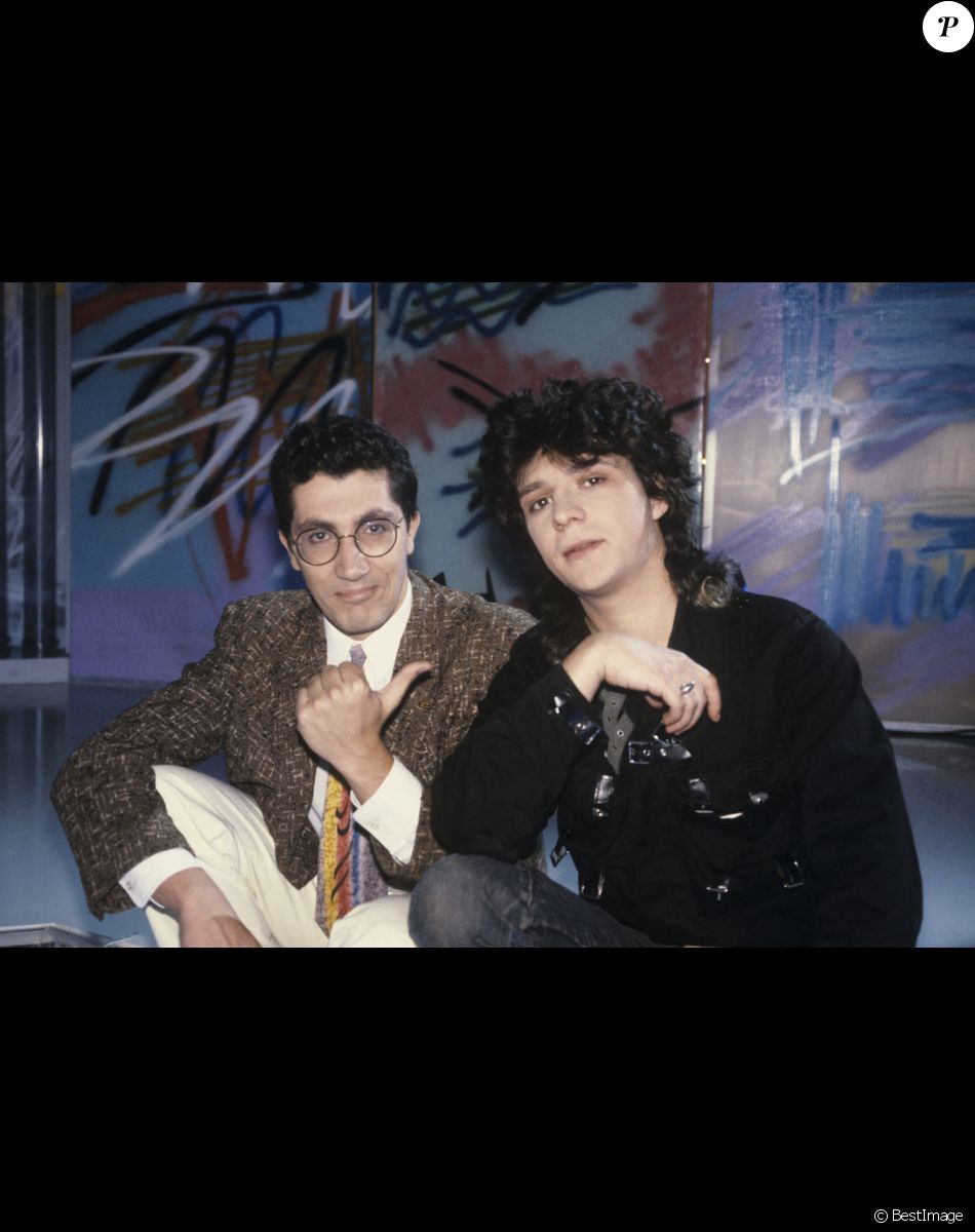 Archives - Alain Chabat et le chanteur du groupe Indochine, Stéphane Sirkins. Octobre 1985. © Jean Lenoir via Bestimage