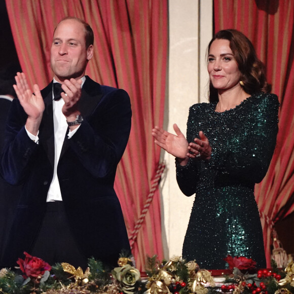 Le prince William, duc de Cambridge, et Kate Catherine Middleton, duchesse de Cambridge, au "Royal Variety Performance 2021" au Royal Albert Hall à Londres. Le 18 novembre 2021
