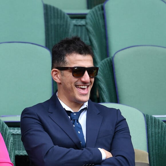 Marion Bartoli et son mari Yahya Boumediene dans les tibunes du tournoi de tennis de Wimbledon au All England Lawn Tennis and Croquet Club à Londres, Royaume Uni, le 10 juillet 2021. © Antoine Couvercelle/Panoramic/Bestimage