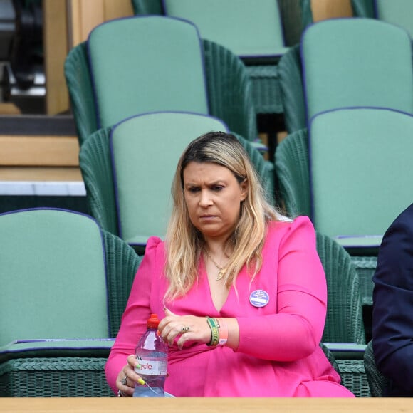 Marion Bartoli et son mari Yahya Boumediene dans les tibunes du tournoi de tennis de Wimbledon au All England Lawn Tennis and Croquet Club à Londres, Royaume Uni, le 10 juillet 2021. © Antoine Couvercelle/Panoramic/Bestimage