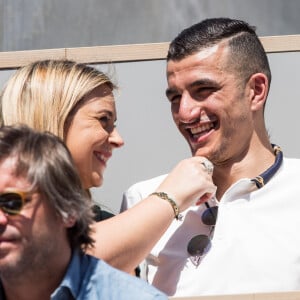 Marion Bartoli et son nouveau compagnon le joueur de football belge Yahya Boumediene dans les tribunes lors des internationaux de tennis de Roland Garros à Paris, France, le 2 juin 2019. © Jacovides-Moreau/Bestimage