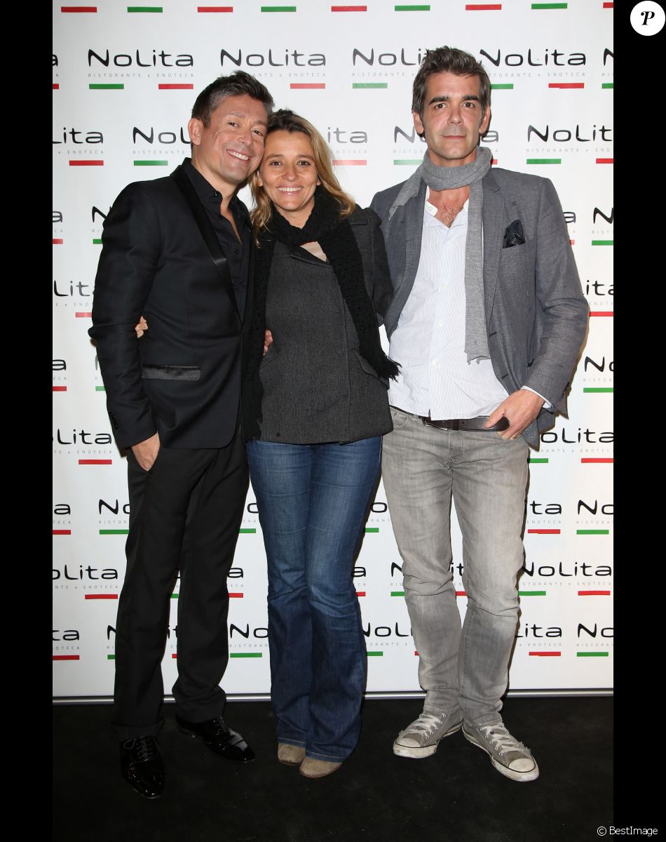Exclusif - Jacques Sanchez, Xavier de Moulins et sa femme Anais Bouton directrice des programmes de Paris Premiere) - Anniversaire de l'incontournable programmateur de television et de radio Jacques Sanchez au restaurant branche NOLITA à Paris 8ème le 29/05/2013