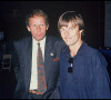 Patrick Poivre d'Arvor et Nicolas Hulot lors d'une soirée pour les 10 ans du JT de TF1 en 1990