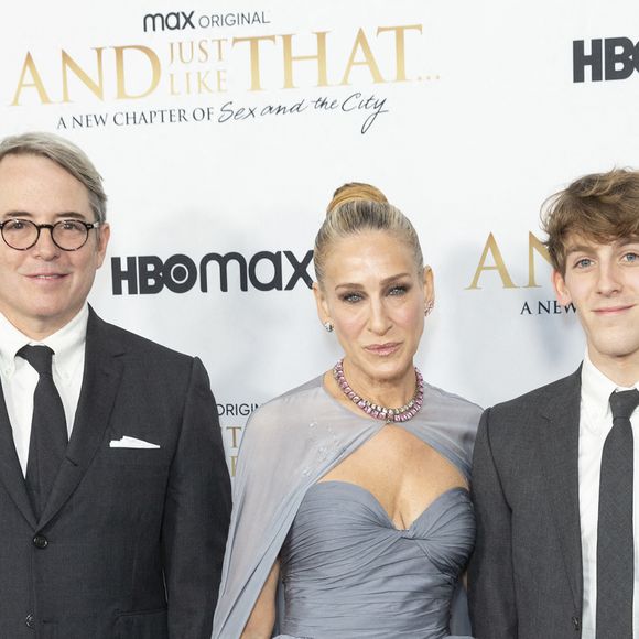 Matthew Broderick, Sarah Jessica Parker et James Wilkie Broderick à l'avant-première de la série "And Just Like That" au Musée d'Art Moderne à New York. Le 8 décembre 2021
