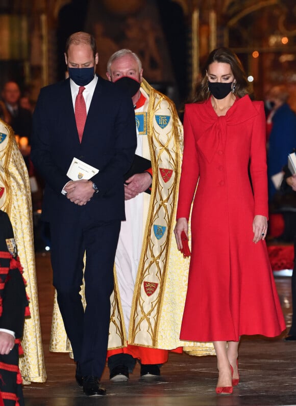 Catherine Kate Middleton, duchesse de Cambridge, le prince William, duc de Cambridge - La famille royale arrive au service de chant communautaire Together At Christmas à l'abbaye de Westminster à Londres le 8 décembre 2021.