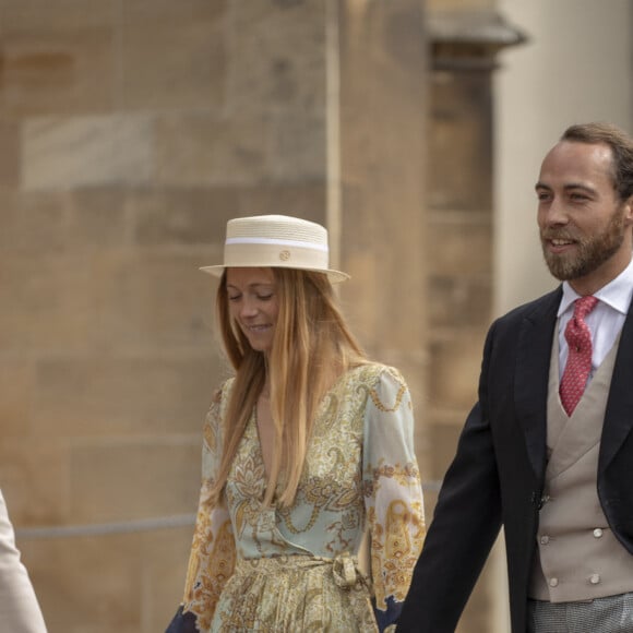 James Middleton et sa compagne Alizee Thevenet - Mariage de Lady Gabriella Windsor avec Thomas Kingston dans la chapelle Saint-Georges du château de Windsor le 18 mai 2019.