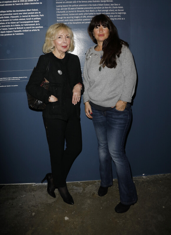 Maryse Wolinski et sa fille Elsa - Vernissage de l'exposition Georges Wolinski au Palais de Tokyo à Paris, le 12 avril 2018. © Marc Ausset-Lacroix/Bestimage