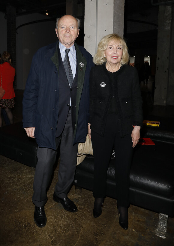 Jacques Toubon et Maryse Wolinski - Vernissage de l'exposition Georges Wolinski au Palais de Tokyo à Paris, le 12 avril 2018. © Marc Ausset-Lacroix/Bestimage
