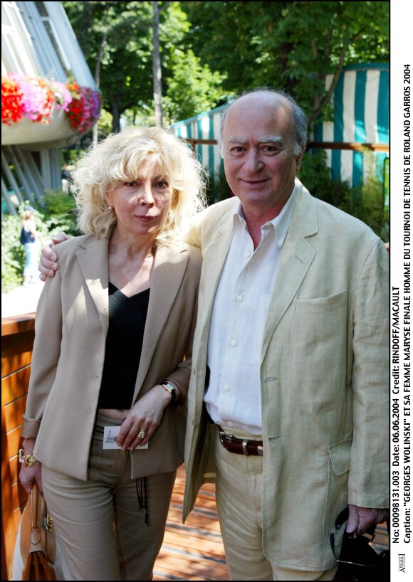 Georges Wolinski et sa femme Maryse - Tourni de tennis de Roland-Garros. 2004.