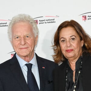 Exclusif - Robert Namias et sa femme Anne Barrère - Soirée caritative des parrains de l'Appel national pour la Tsedaka au Pavillon Gabriel à Paris le 5 décembre 2021. © Coadic Guirec/Bestimage 