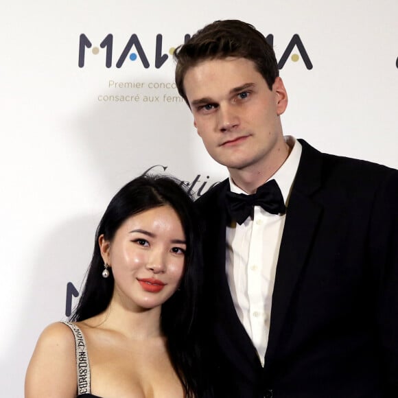 Yannick Agnel et sa compagne Su Park - Soirée exceptionnelle à l'occasion du lancement du 1er concours international de femmes chefs d'orchestre, MAWOMA, à l'hôtel Intercontinental Paris Le Grand, à Paris. Le 24 Janvier 2019 © Dominique Jacovides / Bestimage