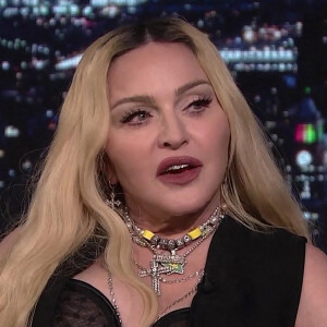 Madonna sur le plateau de l'émission "The Tonight Show starring Jimmy Fallon".