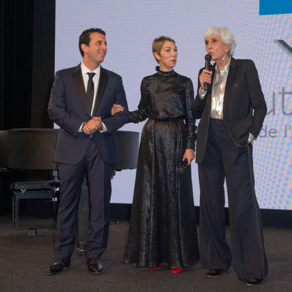 Exclusif - Eric Toledano, Mathilde Favier, Linda Pinto et Jonathan Lambert - Soirée de gala de l'Institut Rafaël au Pavillon Gabriel à Paris. Le 13 décembre 2021. © Erez Lichtfeld / Bestimage