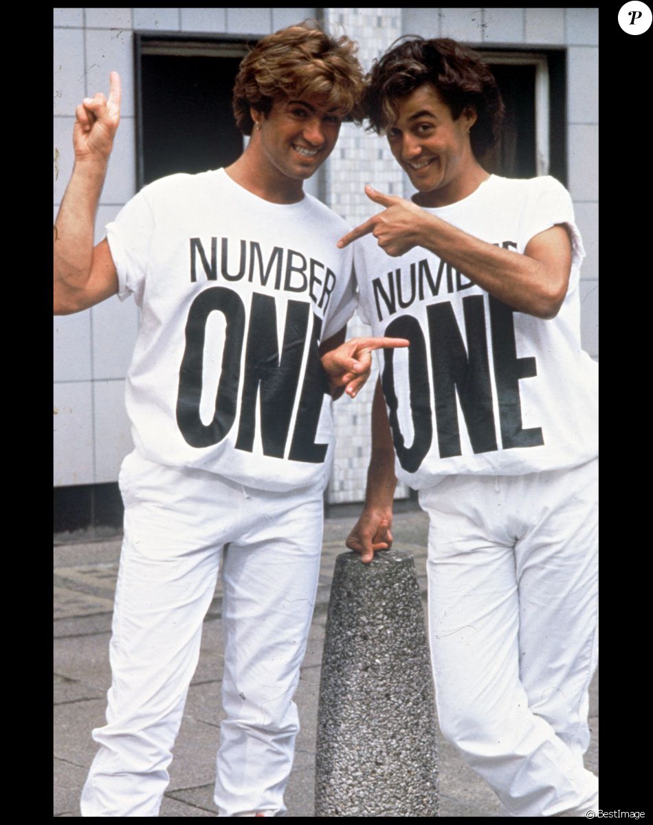George Michael et Andrew Ridgley du groupe Wham en 1984.