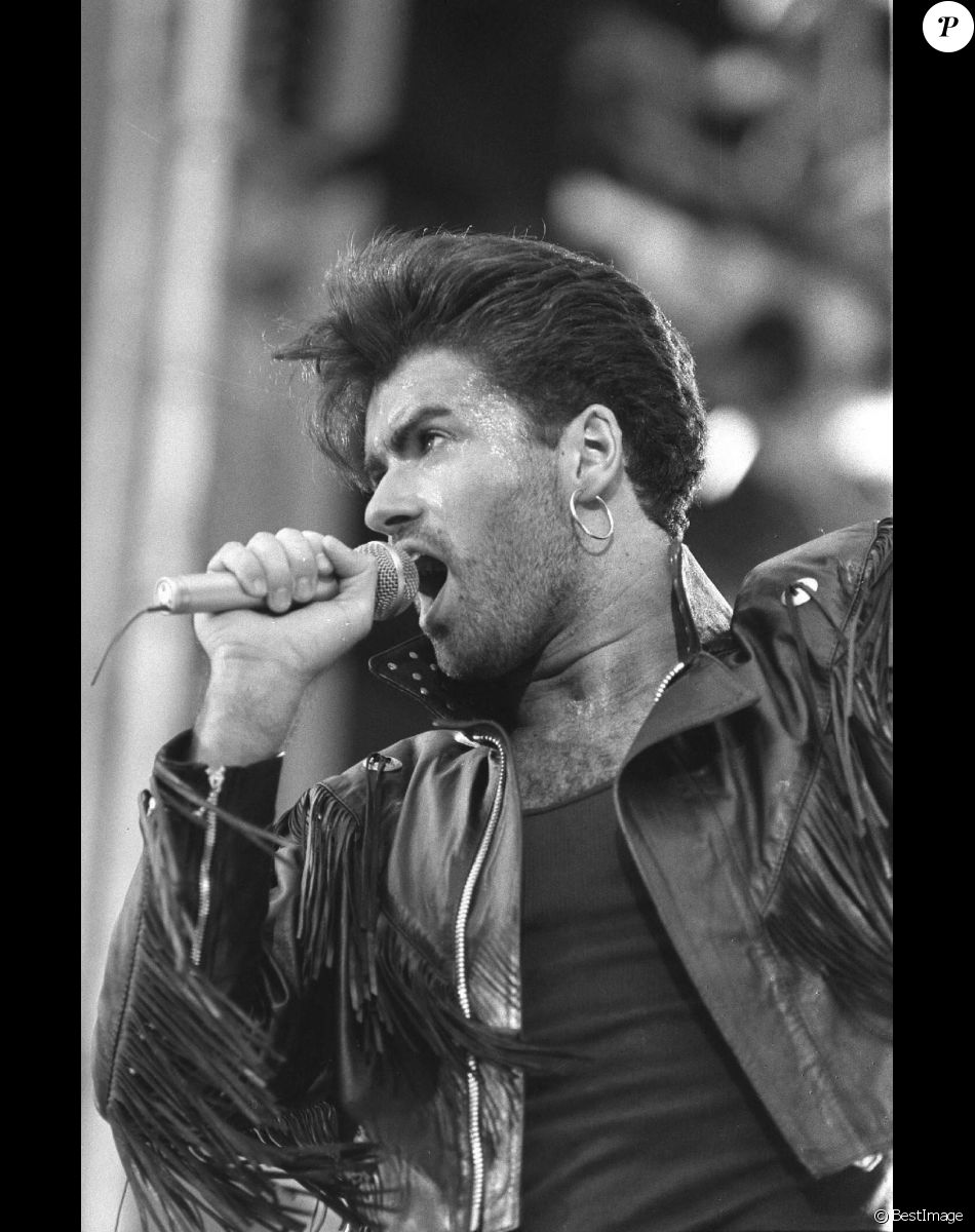 George Michael en concert avec Wham en juin 1986.