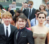 Rupert Grint, Daniel Radcliffe et Emma Watson à la première d'Harry Potter and the Deathly Hallows 2 à New York en 2011.