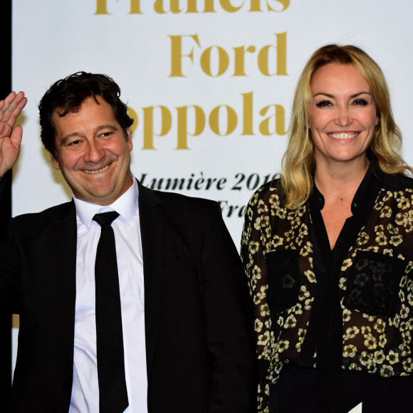 Laurent Gerra, sa compagne Christelle Bardet - Photocall de la soirée de remise de prix du festival Lumière à Lyon. © Romain Doucelin / Bestimage 