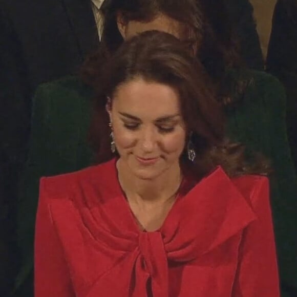 Le prince William, duc de Cambridge, et Kate Middleton, duchesse de Cambridge, assistent au Royal Christmas Concert à l'abbaye de Westminster à Londres, le 8 décembre 2021.