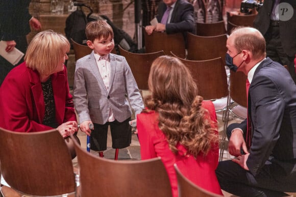 Le prince William, duc de Cambridge, et Catherine (Kate) Middleton, duchesse de Cambridge, assistent au service de chant communautaire Together At Christmas à l'abbaye de Westminster, à Londres, Royaume Uni, le 8 décembre 2021.