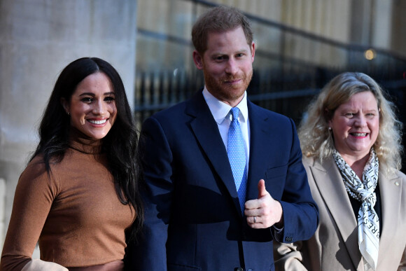 Le prince Harry, duc de Sussex, et Meghan Markle, duchesse de Sussex, en visite à la Canada House à Londres.
