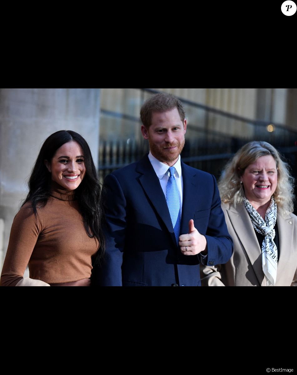 Le prince Harry, duc de Sussex, et Meghan Markle, duchesse de Sussex, en visite à la Canada House à Londres.