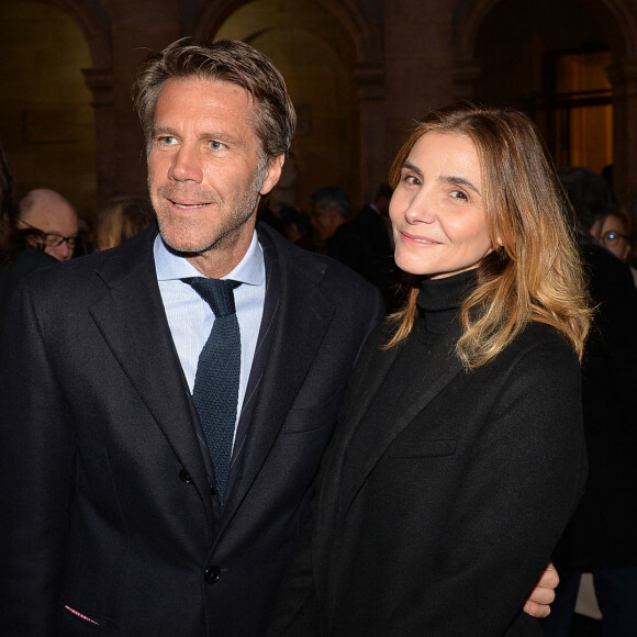 Le prince Emmanuel-Philibert de Savoie et sa femmme Clotilde Courau lors de la cérémonie d'installation de F.Mitterrand à l'académie des Beaux-Arts à Paris, France, le 6 février 2020.© Veeren/Bestimage