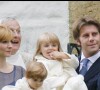 Le prince Emmanuel Philibert de Savoie, son épouse Clotilde Courau et leurs filles, Vittoria et Luisa en Suisse en 2007.
