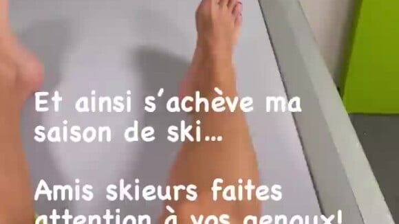 Sylvie Tellier victime d'un accident de ski. Instagram. Le 28 décembre 2021.