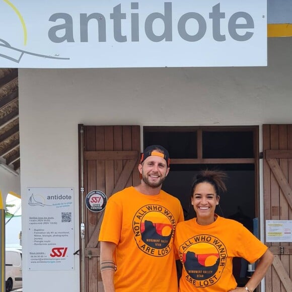 Thomas et Myriam (Koh-Lanta) lors de vacances en Guadeloupe en juillet 2021.