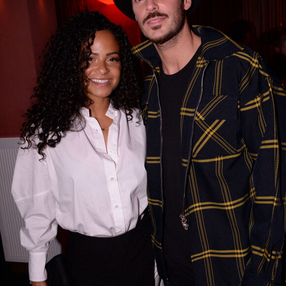 Matt Pokora et sa femme Christina Milian lors de la soirée d'anniversaire de C.Bruna (27 ans) au restaurant Giusé Trattoria à Paris, France, le 1er octobre 2021. Un événement organisé par Five Eyes Production. © Rachid Bellak/Bestimage