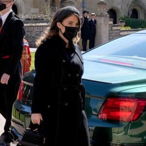 La princesse Eugenie d'York - Arrivées aux funérailles du prince Philip, duc d'Edimbourg à la chapelle Saint-Georges du château de Windsor, le 17 avril 2021. 