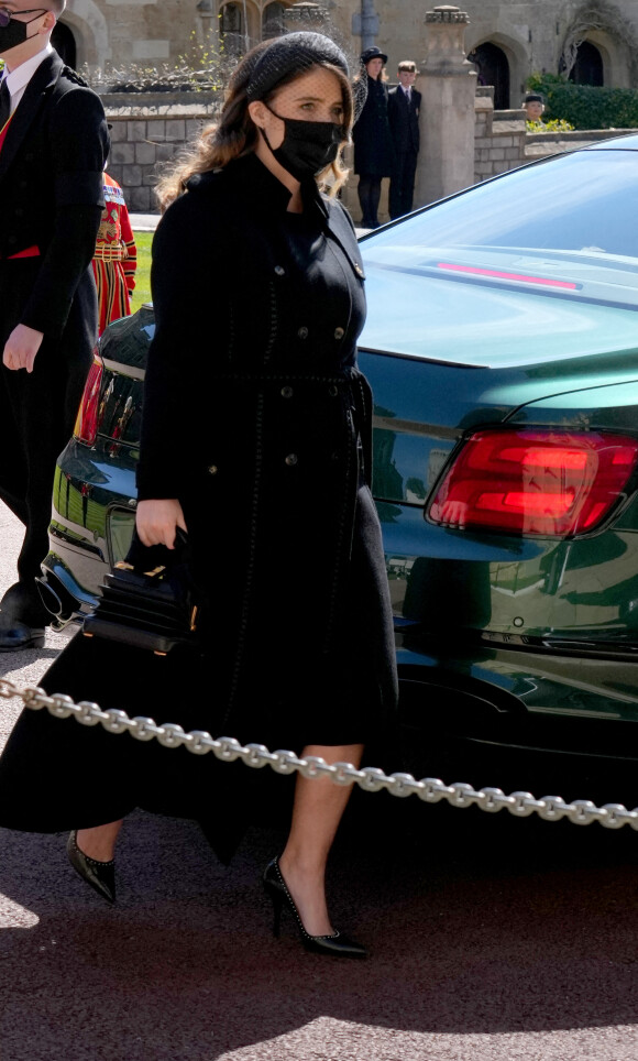 La princesse Eugenie d'York - Arrivées aux funérailles du prince Philip, duc d'Edimbourg à la chapelle Saint-Georges du château de Windsor, le 17 avril 2021. 