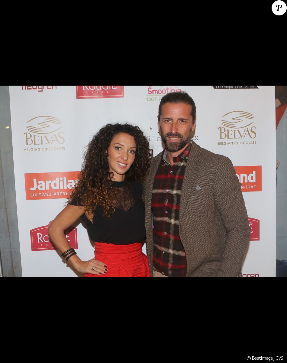 Emmanuelle Rivassoux et son mari Gilles Luka à la soirée "Christmas Party" à l'Espace Showroom Hedgren à Paris, le 16 novembre 2017. © CVS/Bestimage