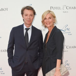 Michèle Laroque et son compagnon François Baroin - Soirée du 90e anniversaire de Line Renaud sur le Bateau Potel et Chabot "Pavillon Seine" à Paris.