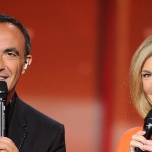 Nikos Aliagas et Michèle Laroque - Enregistrement de l'émission "La Chanson secrète 4" à Paris. Le 17 décembre 2019. © Gaffiot-Perusseau / Bestimage