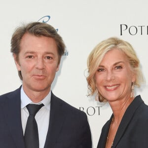 Michèle Laroque et François Baroin - Soirée du 90e anniversaire de Line Renaud sur le Bateau Potel et Chabot "Pavillon Seine" à Paris. Le 2 juillet 2018. © Coadic Guirec/Bestimage