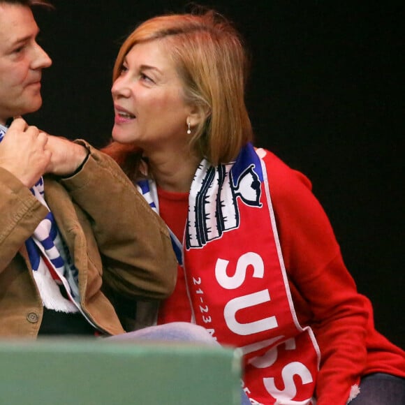 François Baroin et Michèle Laroque - Finale de la Coupe Davis au Stade Pierre Mauroy de Lille Métropole. .e 22 novembre 2014.