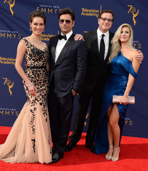 John Stamos, Bob Saget et leurs épouses respectives aux Creative Arts Emmys Awards 2018 au Microsoft Theater à Los Angeles. Le 8 septembre 2018.
