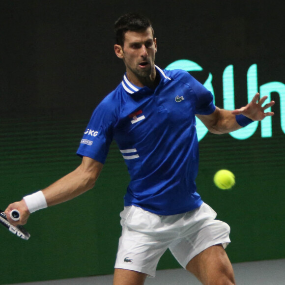 Novak Djokovic - Tennis : 1/2 finale de la Coupe Davis Serbie Vs Croatie à Madrid. La croatie en finale. © Laurent Lairys / Panoramic / Bestimage