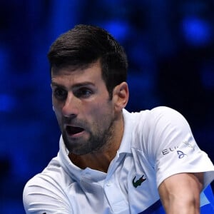Novak Djokovic face à Cameron Norrie lors du Masters ATP à Turin.